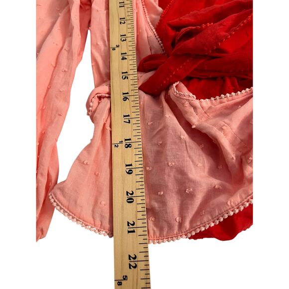 FARM RIO X ANTHROPOLOGIE Color blocked Wrep Blouse Pink/Rose Sz S NWT - Picture 11 of 13